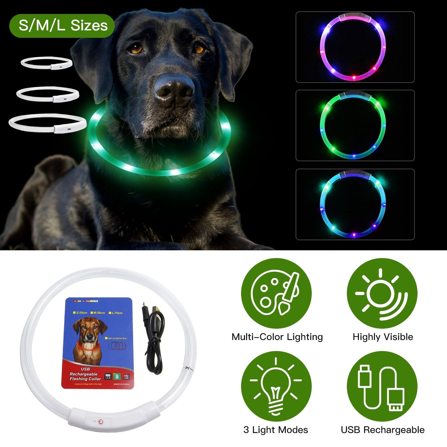 1Pc USB Rechargeable LED Dog
