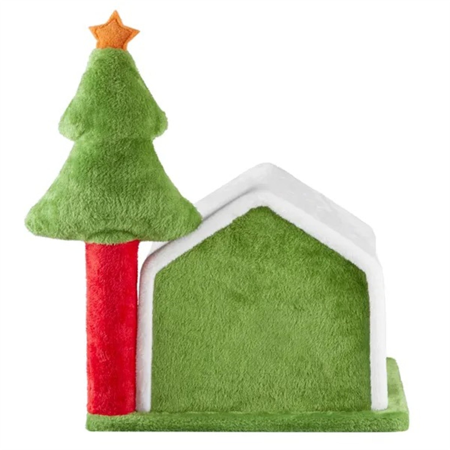 24in Christmas Cat House Cat Bed Cave, Soft Plush Christmas Nest Holiday Decor For Indoor Cats