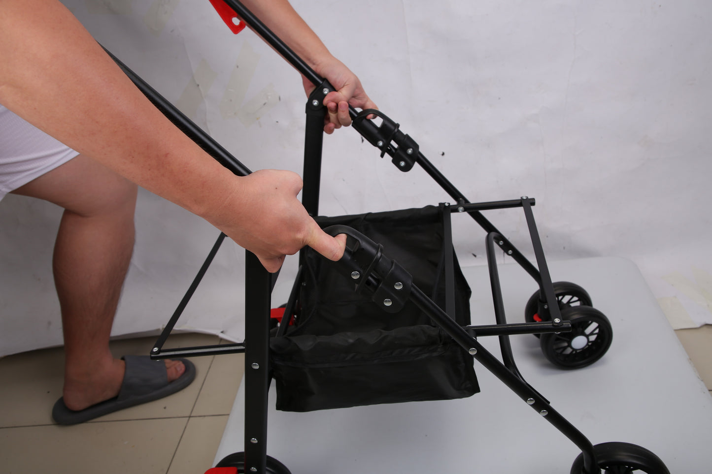 4-Wheels Pet Stroller Foldable Carrier Strolling Cart Travel Jogger