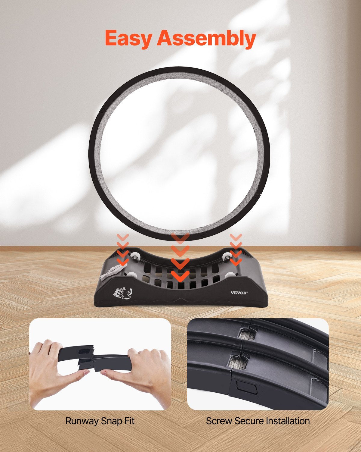 Cat Exercise Wheel 31.5 In Large Indoor Cat Running Wheel Treadmill Black