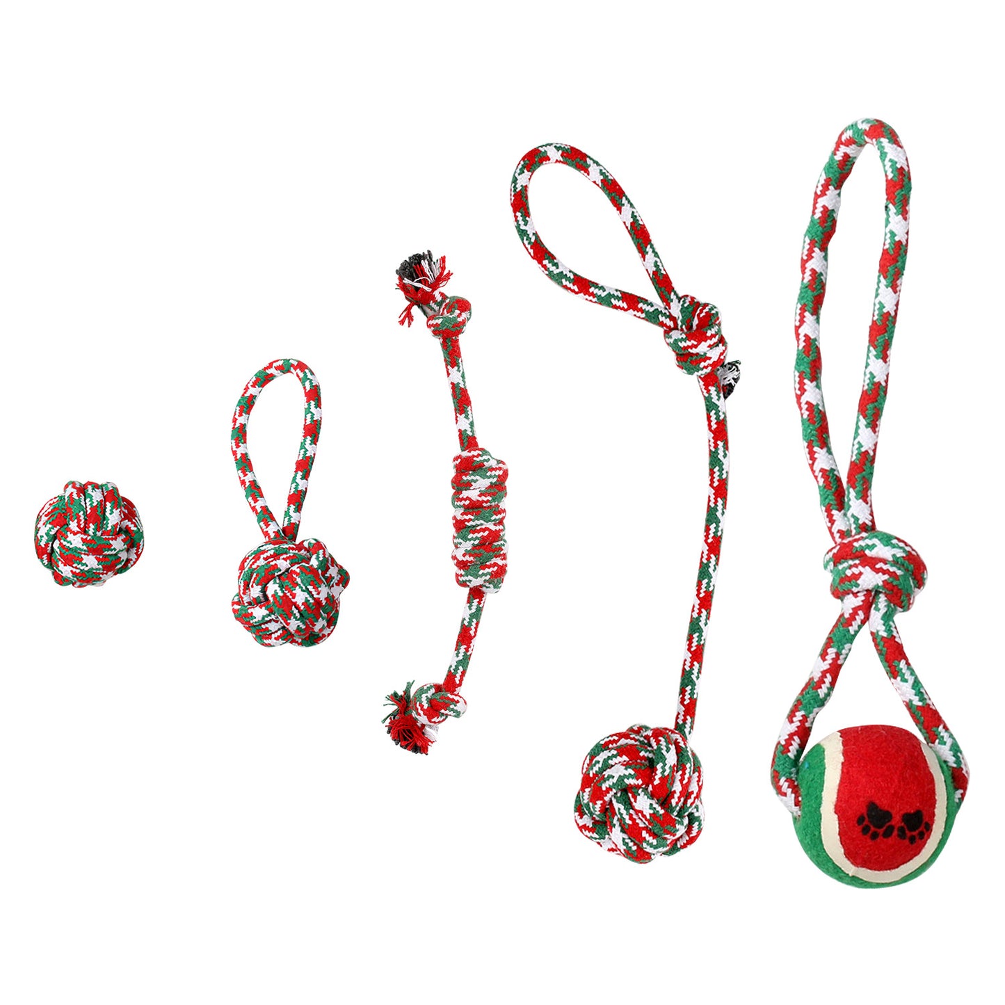 Set Of 5Pcs Christmas Dog Rope