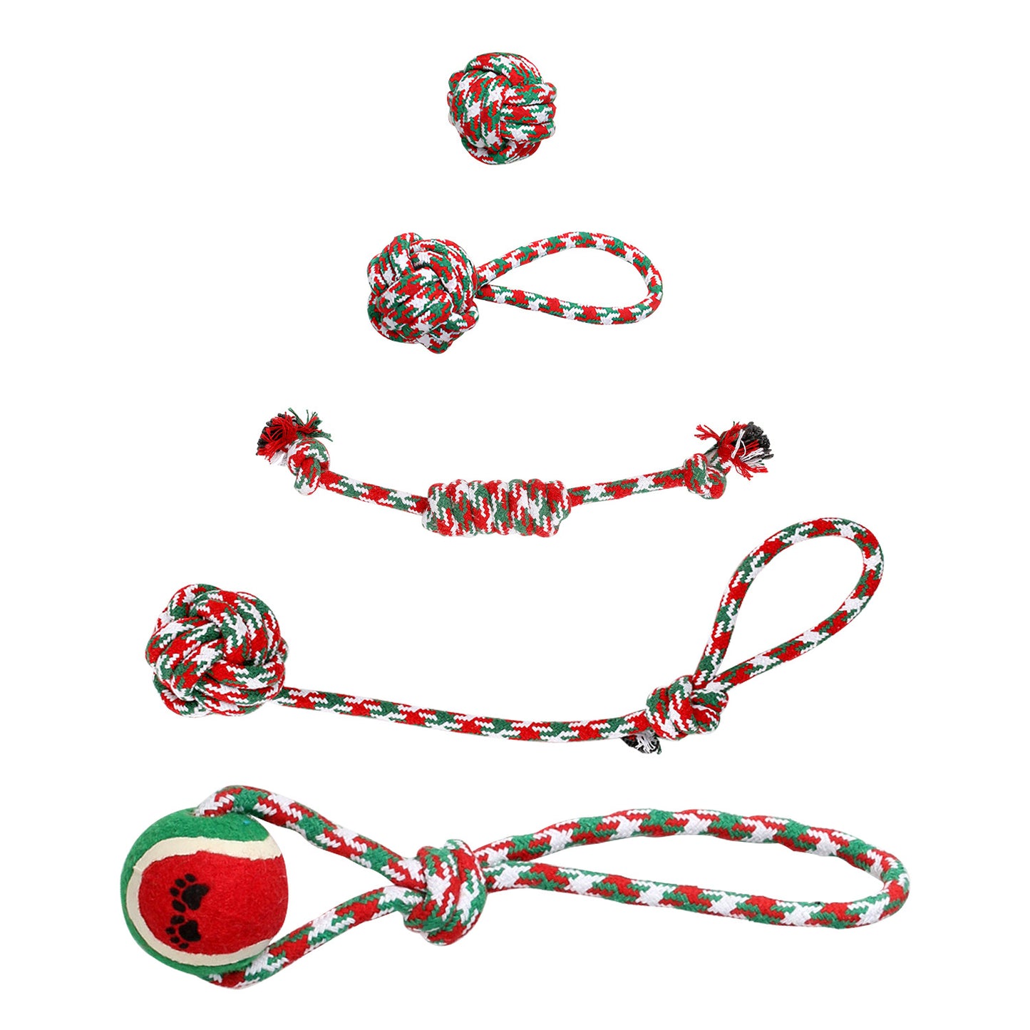 Set Of 5Pcs Christmas Dog Rope