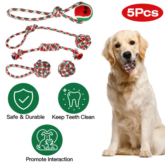 Set Of 5Pcs Christmas Dog Rope
